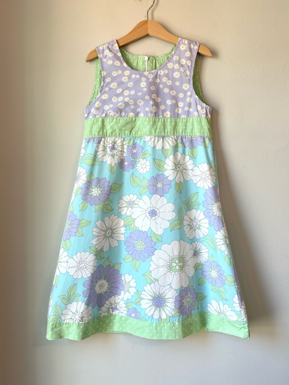 Mini Boden Pastel Blooms A-Line Cotton Summer Dress Size 9-10Y